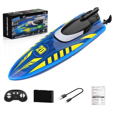 Authticar RC Jet Boat, 30KM/H Fast RC Boat, 2.4Ghz RC Pool Toys with 370 Motor Water Cooling System Low Power Reminder Off Water Sensing Gift for Teen Adults