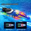 Authticar RC Jet Boat, 30KM/H Fast RC Boat, 2.4Ghz RC Pool Toys with 370 Motor Water Cooling System Low Power Reminder Off Water Sensing Gift for Teen Adults view 3