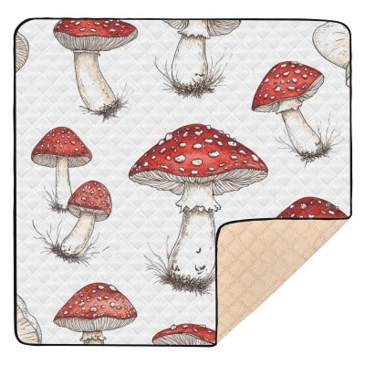 Kigai Mushroom Baby Play Mat for Floor and Playpen 50x50 inch Non-Slip Baby Activity Playmat Waterproof Foldable Crawling Mat for Infants Toddlers