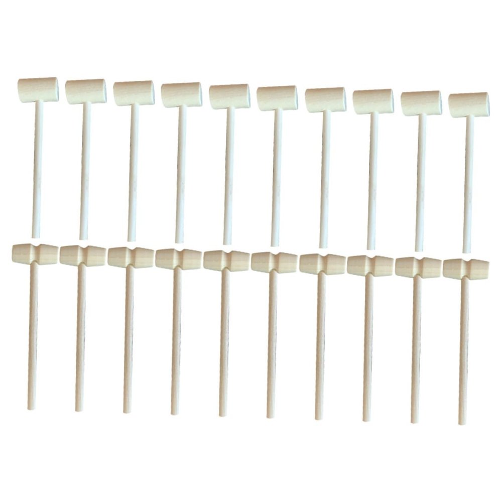 NAMOARLY Safe Wooden Mallets for Kids 20 Pcs Mini Hammers Polished Surface Perfect for Kindergarten DIY Projects