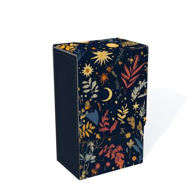 Boltquan Tarot Card Holder with Grey Interior  Fold-Top Case with Magnetic Lid Closure  Fits Standard Tarot Decks  Outer Dimensions 5.39 x 3.38 x 2 Inches (Mystic Ember)