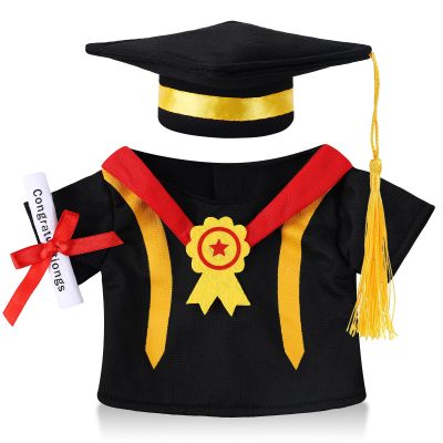 Set of 1 Graduation Teddy Bear Clothes Cap & Gow Outfit Fits Make Your Own Most 8" - 13" Bear Plush Stuffed Animal Outfit Pet Dog Doll Cap and Gown Build a Bear Clothes(Graduation E, Fit 8"-13")