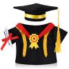 Set of 1 Graduation Teddy Bear Clothes Cap & Gow Outfit Fits Make Your Own Most 8" - 13" Bear Plush Stuffed Animal Outfit Pet Dog Doll Cap and Gown Build a Bear Clothes(Graduation E, Fit 8"-13") view 1