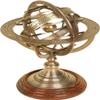 "Antique Brass Zodiac Armillary  5'' Engraved Celestial Globe with Wooden Base | Nautical Decor" view 1