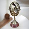 "Antique Brass Zodiac Armillary  5'' Engraved Celestial Globe with Wooden Base | Nautical Decor" view 2