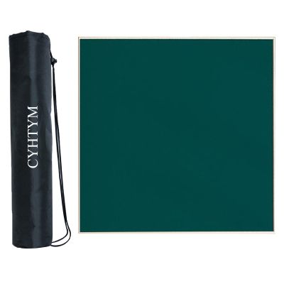 Solid Color Square Anti Slip Mahjong Table Mat, Insulation and Noise Reduction Table Cover Mat, Used for Poker and Board Games(Green-2,70CM/27.5")