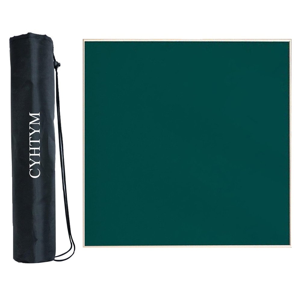 Solid Color Square Anti Slip Mahjong Table Mat, Insulation and Noise Reduction Table Cover Mat, Used for Poker and Board Games(Green-2,70CM/27.5")