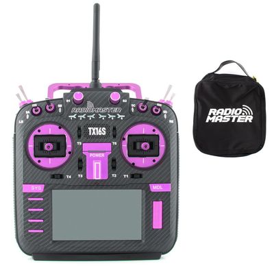 RadioMaster TX16S MAX MKII Carbon Purple JB Color with Sound Pack Hall Gimbal Remote Control RC Transmitter ELRS Mode 2 (ELRS Mode 2 with Bag)