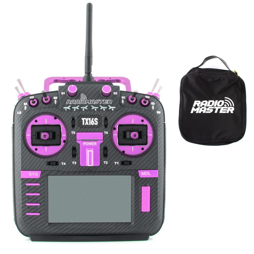 RadioMaster TX16S MAX MKII Carbon Purple JB Color with Sound Pack Hall Gimbal Remote Control RC Transmitter ELRS Mode 2 (ELRS Mode 2 with Bag)