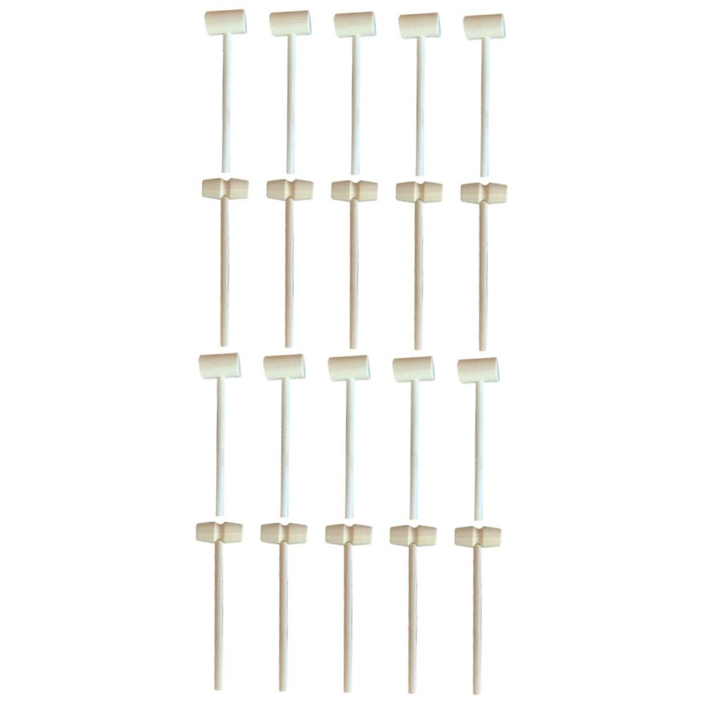 FOYTOKI 20pcs Mini Wooden Hammers Safe Lightweight Natural Mallets for Boy Girl Crafts Birthday Parties and Educational Play Activities