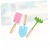 BESPORTBLE 3-pc Kids Garden Tool Set Mini Metal Trowel Rake Shovel Wooden Handles Safe Toys for Boys Girls view 2