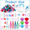 355 Pcs Summer Beach Sensory Bin Filler Fine Motor Toys Counting Sorting 200 Felt Toys 140 Resin Beach Creatures 8 Tweezers 6 Silicone Plates 1 Storage Box for Counting Sorting DIY Crafts(Summer) view 2