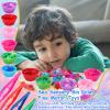 355 Pcs Summer Beach Sensory Bin Filler Fine Motor Toys Counting Sorting 200 Felt Toys 140 Resin Beach Creatures 8 Tweezers 6 Silicone Plates 1 Storage Box for Counting Sorting DIY Crafts(Summer) view 4