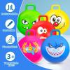 Hymaz 5 Pcs Hopper Ball Carnival Outdoors Jumping Hopping 18 Inch Bouncing Ball with Handle and Air Pump for Kids Sports School Ride Games Balance Exercise Fun view 2