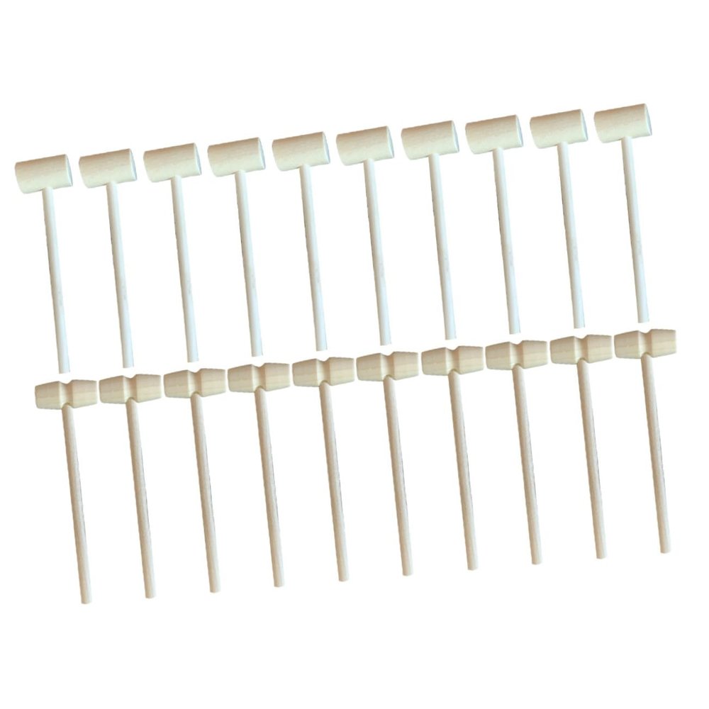BRIGHTFUFU 20pcs Mini Wooden Mallets for Boys and Girls Lightweight Hammers for Cake Decorating Crafts Easter Activities Practical Hand Training Toys for Boys and Girls