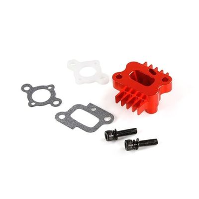 FLMLF Alloy CNC Cooling Manifold Kit for 32cc 36cc 45cc Fit 1/5 HPI RV KM Baja Losi RC CAR Parts (Red)