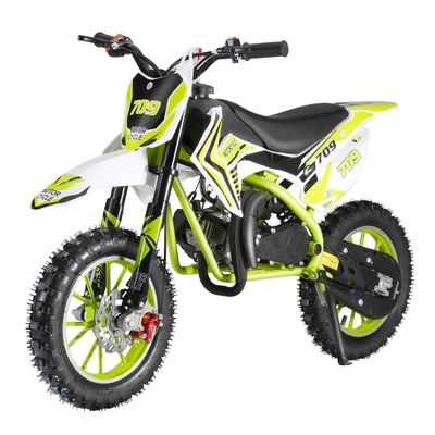 Honrane 50cc Kids Dirt Bike, 2-Strok Upgraded Gas Dirt Bike, Gas Power Motocross Bike, Off Road Mini Dirt Bike for Kids, Gas Motorcycle with Front Rear Disc Brakes, Weight Support Up to 330 LBS Green