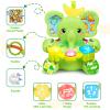 Holaxander Baby Elephant Musical Stuffed Animals Toy with Light-Up Music & Crinkle Sound Paper,Infant Bilingual Early Learning Education Toys,Tummy Time Toys for 0-3-6-12+ Months Boy Girl, Green view 3