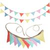 17 ft Pennant Banner Flags, Toddler Boy and Girl Room Decor Pennant, Nursery Garland Triangle Bunting Flag Baby Banner for Nursery Decor Baby Birthday Boho Wedding Shower Party (Macaroon, 2PCS) view 1