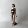 1/6 Scale Female Clothes, Elegant Black One-Shoulder Light & Flowing Gauze Dress Clothing for 12-inches TBL Female Action Figure Body, 1/6 Tulle Skirt Suit for Action Figure Doll Costume Outfit view 2