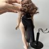 1/6 Scale Female Clothes, Elegant Black One-Shoulder Light & Flowing Gauze Dress Clothing for 12-inches TBL Female Action Figure Body, 1/6 Tulle Skirt Suit for Action Figure Doll Costume Outfit view 4