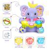 Holaxander Baby Elephant Musical Stuffed Animals Toy with Light-Up Music & Crinkle Sound Paper,Infant Bilingual Early Learning Education Toys,Tummy Time Toys for 0-3-6-12+ Months Boy Girl, Purple view 3