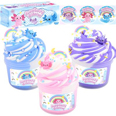 3 Pack Scented Axolotl Butter Slime Kit - Pink Blue Purple Colorful Axolotl Slime Toy, Super Soft Texture Non-Sticky, Birthday Gifts for Kids, Party Favors for Girls and Boys(3x100ml)