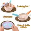 Kids Pretend Play Kitchen Set, Toy Cookware & Tea Set with Pots, Cups & Utensils, Montessori Role Play Toy for Toddlers Girls Boys Ages 36 view 2