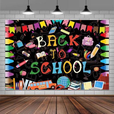 12x10ftWelcome Back to School Backdrop First of School Banners Decorations Back to School Preschool Kindergarten Classroom Party Banner Decoration for Birthday Photo Booth Props