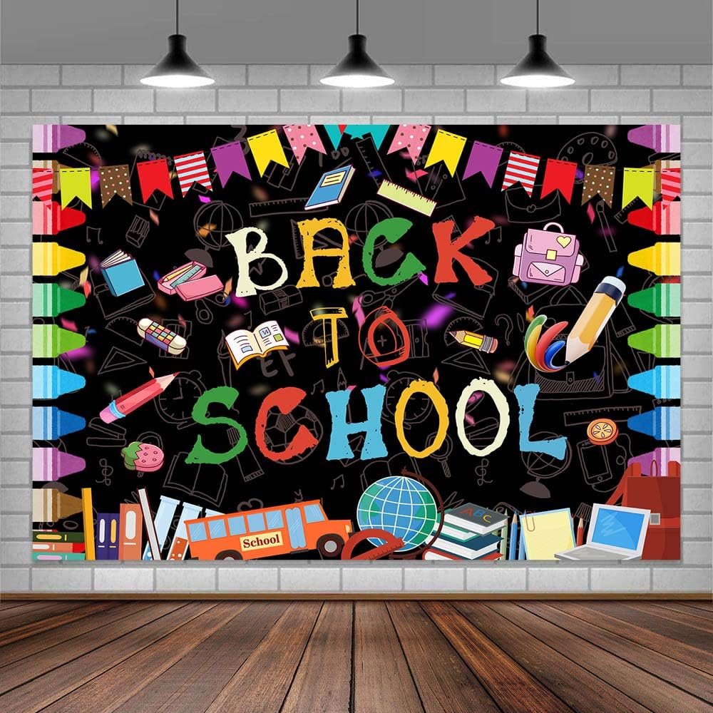 12x10ftWelcome Back to School Backdrop First of School Banners Decorations Back to School Preschool Kindergarten Classroom Party Banner Decoration for Birthday Photo Booth Props