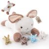 AmyToo Bunny Stuffed Animals, Mommy Bunny Plush with Baby, 5 Pcs Plush Toy for Girl Boy, Birthday Valentine's Gifts for Girlfriend, Kids, Toddler, Age 3-8, White view 1
