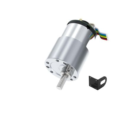 37-520Gear Motor 12V DC Reducer Motor With Speed Measuring Hall Encoder Robot Large Torque Brushed Engine Metal Teeth(333RPM,12V Bracket Motor)