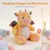 AmyToo Weighted Stuffed Animals, Giant Dragon Stuffed Animal, Weighted Plush Dragon, Toy Gifts for Kids & Adults, 4.5 lbs, 24 Inch, Yellow view 2