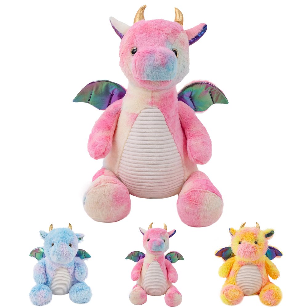 AmyToo Weighted Stuffed Animals, Giant Dragon Stuffed Animal, Weighted Plush Dragon, Toy Gifts for Kids & Adults, 4.5 lbs, 24 Inch, Pink