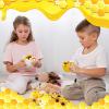 303Pcs Bee Sensory Bin Filler Fine Motor Toys Sunflower Counting Sorting 200 Felt Pompoms 40 Sunflowers 50 bees 6 Tweezers 6 Silicone Plates 1Storage Box for Counting Sorting DIY Crafts(Bee Sunflower) view 4