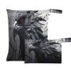 Coikll Wet Dry Bags for Cloth Diaper 2 Pack Waterproof Yoga Gym Bag for Swimsuit Wet Clothes Baby Items-Crow Head Pattern view 1