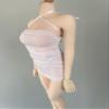 1/6 Scale Female Clothes, Ruffled Halter Crossover Dress for 12-inches Action Figure Body, 1/6 Female Doll Costume Tight-Fitting Skintight Thin Short Hip Skirt Dress Clothing (White) view 3