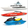 SplashEZ Bath Toy Boats for Toddlers, Mold Free Boat Bath Toys for Kids & Toddlers, No Hole for Water Floating Ships for Bathtub, Pool, Shower for Boys & Girls, 3-Pack: Jet Ski Yacht Catamaran view 1