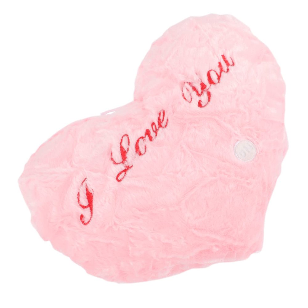 Alipis Heart Shaped Glow Pillow Plush Night for Boys and Girls Adorable Decorative for Birthdays and Festivals Soft Stuffed Heart Shape Pillow