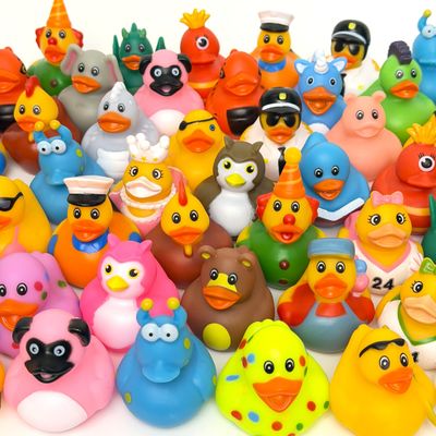 100 Pack Bulk Rubber Ducks for Car Ducking & Bath Toys  Assorted Colors for Kids, Baby Showers, Pool Parties, and Summer Fun