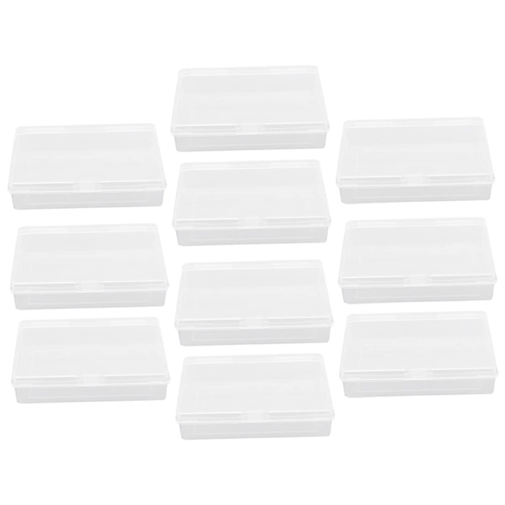 BESTonZON 10pcs Clear Game Card Storage Boxes Semi-Transparent Containers for Game Items Convenient and Compact Design