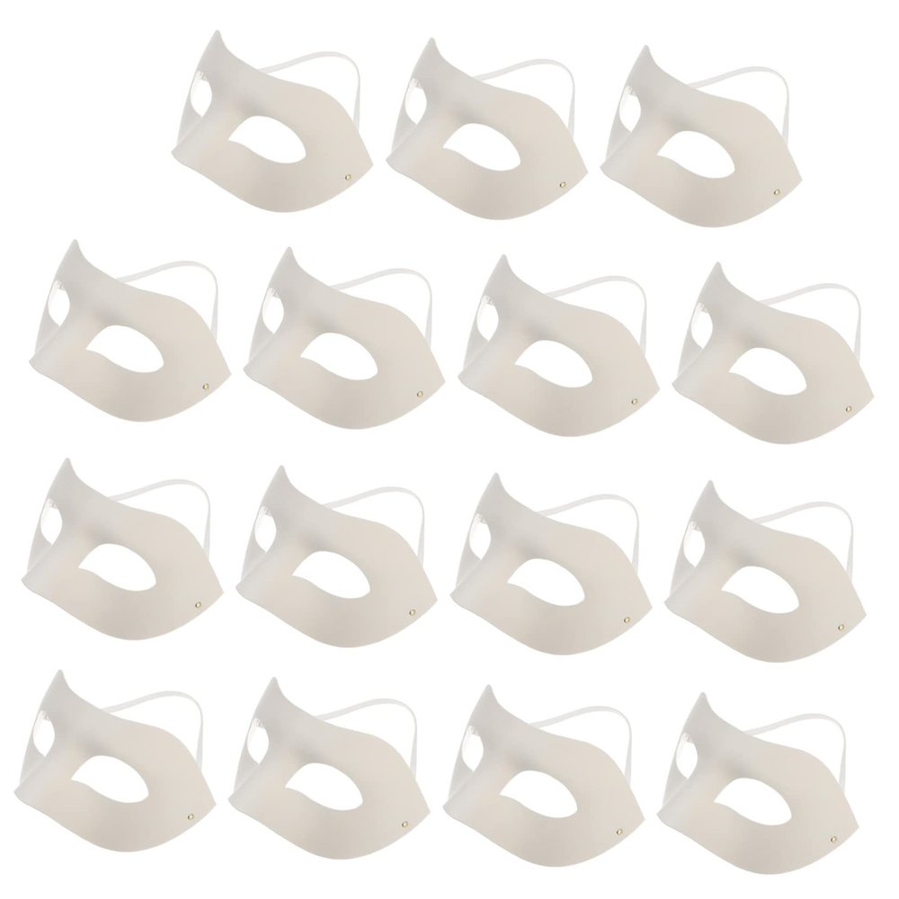 Abaodam 15pcs Paintable Masquerade Masks for Diy Crafting for Parties Weddings and Boys and Girls Art Projects Blank Paper Pulp Masks for Creative Decoration
