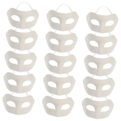 Abaodam 15pcs Paper Masks for Painting for Masquerade Halloween and Boys and Girls Art Projects Lightweight Blank Craft Masks for Creative Fun