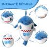 Adorable Shark Plush Toy, Soft Stuffed Animal, Kids Room Decor, Cartoon Character Design(Blue) view 2