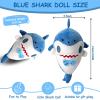 Adorable Shark Plush Toy, Soft Stuffed Animal, Kids Room Decor, Cartoon Character Design(Blue) view 3
