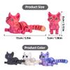 WUQIREN 3D Printed Cat,3D Printed Animals Fidget Toys Decor for Stress Relief,Desktop Decoration,Easter Basket Stuffers,Gift for Kids (Red) view 3