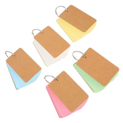 5Pcs Blank Flash Cards Binder Rings Portable Writing Memory Cards for Classroom DIY Learning and Study Activities for Teachers and Students