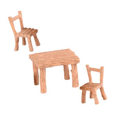 Abaodam 1set Miniature Dollhouse Chair and Desk Realistic Resin Furniture Ornaments Creative Decoration for Dollhouse Accessories for Play and Photography Props