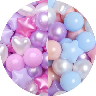 GOGOSO 500pcs Purple Blue White Ball Pit Balls Shape