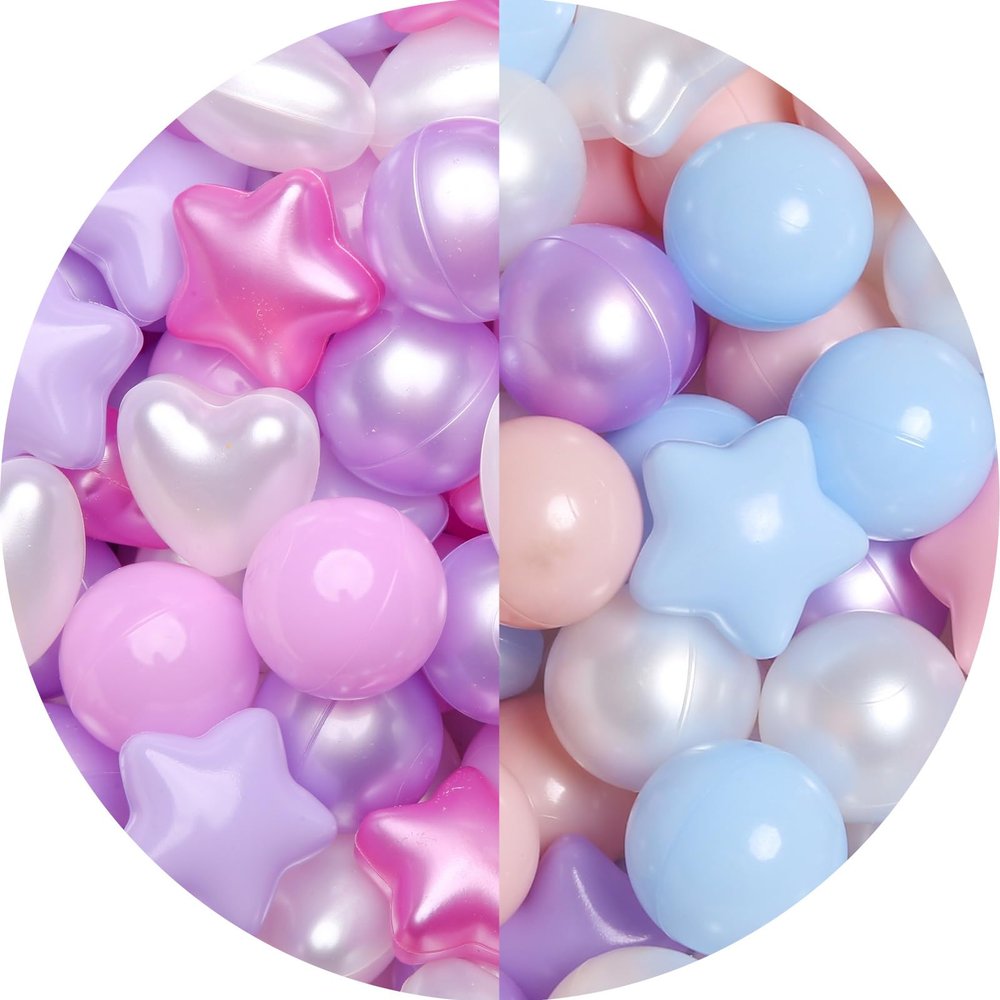 GOGOSO 500pcs Purple Blue White Ball Pit Balls Shape